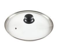 VILDE Universel Couvercle en Verre 26 cm - Bord en Acier Inoxydable - Poignée Pratique - Résistant à 200°C