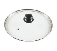 VILDE Universel Couvercle en Verre 28 cm - Bord en Acier Inoxydable - Poignée Pratique - Résistant à 200°C