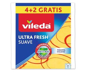 Vileda 142010 Lot de 6 serpillères Douces 30% Microfibre 4 + 2 gratuites