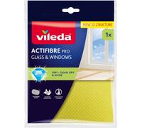 Chiffon Vileda Actifibre Pro pour vitres et fenêtres | Lavable en machine, revêtement PVA, sans taches ni taches, nettoyage à l'eau seule