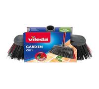 Vileda Balai d'extérieur 2 en 1 Garden, avec Deux Types de Fibres, pour Jardin, Galets, Fibre Pet recyclée, 17 x 37,5 x 5,5 cm, 386 g