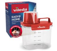 Vileda Boîte à lessive 1100 ml rouge avec verre doseur - Distributeur de rangement hermétique pour lessive en poudre - Récipient compact pour buanderie