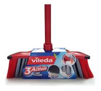 Vileda anti-choc 3 en 1 Ensemble et bâton de brosse, 3 poils différents, convient à toutes les surfaces, rouge et noir