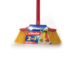 Vileda brosse balai extérieur 2 en1 Jardin + Poignée