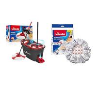 Vileda Easy Wring & Clean Turbo balai avec seau à pédale, Manche télescopique 85 - 130cm, balai à franges avec essoreur & Recharge Turbo 3 en 1, 1 pièce, +40 % de puissance de nettoyage supplémentaire