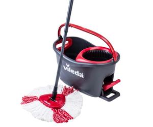 Vileda Easy Wring & Clean Turbo - Ensemble Balai Vadrouille Rotative avec Seau Essoreur Microfibre pour Sols Durs