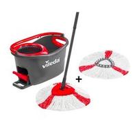 Vileda Balai Turbo 3 en 1 – Seau essoreur à pédale, microfibres, retire 99% des bactéries avec eau