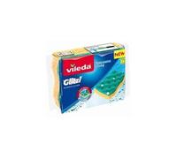 Vileda Éponge Glitzi Always Clean – Ultra-absorbante, sans rayures – Lot de 2 (jaune/vert)