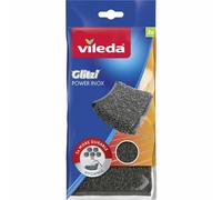 Vileda - Glitzi Power Inox Colors - Éponges Vaisselle avec Texture Spéciale - Acier Inoxydable - Éponges Métalliques pour un Nettoyage efficace et lavable - Durée de Vie 5x plus Longue - Pack de 2