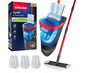 Vileda H2prO Balai à franges plat double réservoir 1,2L 3 housses