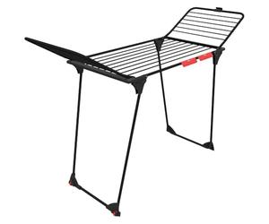 Vileda King Ultimate Séchoir à linge avec roulettes et support pour petites pièces, 20 m de long, noir