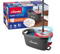 Vileda Balai Turbo 3 en 1 167751 – Set complet, système rotatif, seau à pédale