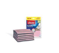 Vileda - Lavettes Actifibre Soft Universal - Nettoie et Sèche sans Traces - Serviettes Microfibres Douces -100% Microfibres avec Revêtement PU - Torchons Cuisine avec Grand Pouvoir d'Absorption - x10