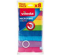 Vileda Colors Lavettes microfibres dépoussiérantes et dégraissantes - 8 pièces