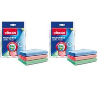 Vileda Microfibres Ultra Fresh, Pack de 3, 100% Microfibre de Haute qualité, Contient des ions d'argent Qui décomposent Les bactéries (Lot de 2)