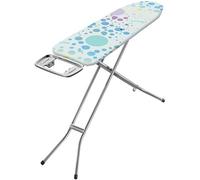 Vileda Neo Planche à Repasser avec Crochets de Suspension, Hauteur réglable, Surface de Repassage compacte 114 cm x 33 cm, Housse 100% Coton avec Mousse, Pieds antidérapants, Fermeture par Traction
