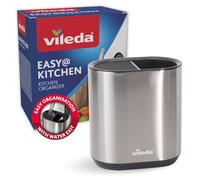Vileda Organisateur de cuisine en acier inoxydable - Récipient pour ranger les ustensiles de cuisine - Support pour ustensiles de cuisine