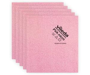 Vileda Professional | Chiffon en Microfibre PVA | Lot de 5 | Rouge