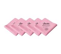 Vileda Professional Chiffon Microfibre PURmicro Active Rouge - Lot de 5, Revêtement Pur Anti-Traces, pour Verre et INOX, Forte Absorption, Séchage sans Traces, 100 Cycles de Lavage, 38x35 cm