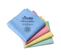 Vileda Professional, Lavette PurMicro Active Multi, Lot de 4, Pur, 38x35 cm