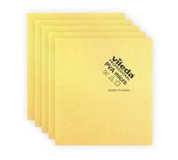 Vileda Professional, PVAmicro Jaune 5pcs - Lavette microfibre PVA, haute absorption, sans traces, surfaces sensibles, usage humide, 38x35cm, durable 200 lavages