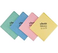 VILEDA PVA Micro chiffons multifonctions en microfibre pour un nettoyage 100 % sûr et efficace (4 couleurs, 1 lot de 4 chiffons)