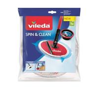 Vileda - Recharge Spin & Clean - Recharge pour Balai Serpillière - Serpillière avec Housse Lavable avec 80% de Microfibres pour Nettoyeur Sol - Adaptée aux Zones Difficiles d'accès - Tête Pliable