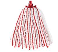 Vileda - Recharge SuperMocio Microfibre & Power - pour Balai Espagnol avec Seau Essoreur - Serpillière Microfibres Ultra Absorbantes - Fibres Blanches et Rouges pour Un Laveur de Sol Efficace