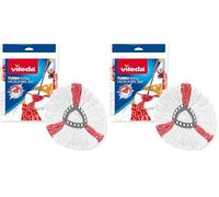 Vileda Recharge Turbo 2 en 1, 1 pièce, Convient à Tous Les systèmes d'essorage rotatifs, 20% de Puissance de Nettoyage supplémentaire, pour Tous Les sols, Retire Plus de 99% des bactéries (Lot de 2)