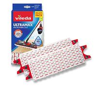 Vileda Recharge pour balai plat UltraMax 2 en 1 Microfibre - fibres rouges et grises - x2