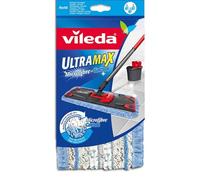 Vileda - Recharge UltraMax Micro & Cotton - Serpillière Triple Action - 3 Matières avec Microfibres, Coton et Boucles en Fibres - Recharge Balai Plat pour Seau Essoreur Compatible avec Vileda Turbo