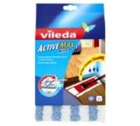 Vileda Recharge pour balai plat ActiveMax 141001 Microfibre & coton Bleu/Blanc