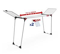 Vileda - Séchoir Infinity Flex - Étendoir Linge Intérieur Pliable Extensible et Adaptable - Tubes XXL Anti-traces - Séchoir à Linge au Format Table pour Grandes Pièces - Étendoir en Acier Grand Format