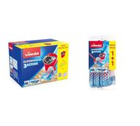 Vileda SuperMocio Pack Special - 1 Tête de Balai 3 Action + 2 Têtes Microfibre Power & Recharge SuperMocio 3Action, Paquet de 2, pour Tous Les systèmes de Balai espagnols Vileda