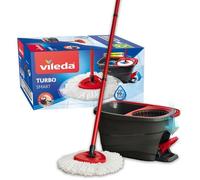 Vileda Système Lave-Sol Turbo Smart Seau avec Centrifugeuse et Pédale Microfibre Polyester Lot de 3 manches