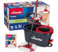 Vileda - Turbo 3 en 1 - Balai Serpillière et Seau Essoreur à Pédale pour un Nettoyage Hygiénique - Mélanges de Microfibres Innovants - Laveur de Sol qui Retire 99% des Bactéries Juste avec de l'Eau