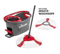 Vileda Kit complet serpillère et seau Turbo EasyWring & Clean – métal rouge/gris 48,6 x 29,6 cm