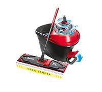 Vileda Ultramax Turbo XL Kit Complet | Balai de Sol XL avec Manche télescopique et Housse en Microfibre | Seau avec essoreuse électrique et pédale | Hygiénique sans se pencher - pour Grands sols durs