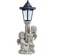 Vilgftyiet Ange à énergie solaire - Colonne romaine - Décoration de jardin | Cette statue d'ange agenouillé à énergie solaire absorbe la lumière du soleil le jour pour fournir une lueur douce la nuit