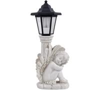 Vilgftyiet Ange à énergie solaire - Colonne romaine - Décoration de jardin | Cette statue d'ange agenouillé à énergie solaire absorbe la lumière du soleil le jour pour fournir une lueur douce la nuit