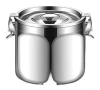Vilgftyiet Boîte de rangement hermétique en acier inoxydable 304 avec valve de décompression à une touche, bocal anti-fuite à large ouverture pour grains de café, feuilles de thé et aliments secs