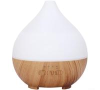 Vilgftyiet Humidificateur diffuseur d'aromathérapie USB-C de 140 ml avec effet grain de bois, veilleuse 7 LED pour maison, chambre à coucher, bureau, bois clair blanc (A)