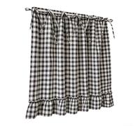 Vilgftyiet Jupe d'évier à volants Vichy 78 x 54,9 cm | Le mélange coton-polyester résistant à l'eau cache l'encombrement sous l'évier pour les lavabos de salle de bain et les îles