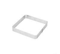 Vilgftyiet Lot de 14 moules à gâteau épais en acier inoxydable 304 pour tarte, pâtisserie, mousse, dessert avec presse alimentaire Argenté (carré, 11,9 cm)