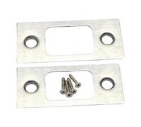Vilgftyiet Lot de 2 plaques de gâche robustes en acier inoxydable pour renforcer le cadre, kit de remplacement de serrure sécurisée avec vis de montage