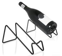 Vilgftyiet Lot de 2 porte-bouteilles géométriques en métal pour comptoir - Support moderne pour organiseur de vin blanc doré 19,1 x 7,6 x 7,9 cm (casier à vin noir)