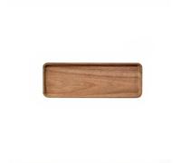 Vilgftyiet Plateau de service décoratif en bois marron de 19 cm pour thé, fruits et collations, organiseur de rangement robuste pour chambre à coucher, commode et salon (taille L)