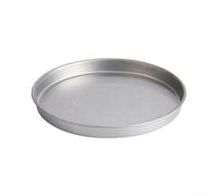Vilgftyiet Plateau de service rond en acier inoxydable à fond plat pour restaurant, maison, cuisine, apéritif, plat principal, dessert, facile à nettoyer, argenté, 22 cm (34 cm)
