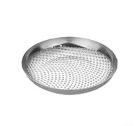 Vilgftyiet Plateau de service rond en acier inoxydable avec texture diamant | Acier inoxydable 304 résistant à la rouille avec texture diamant pour une prise en main sûre, pour servir du thé