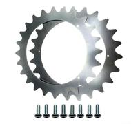 Vilgftyiet Pointes de tondeuse robotique en acier inoxydable - 252 mm antidérapant pour Mammotion pour Yuka 1500/2000, kit d'amélioration de roue auto-centrant avec vis de montage